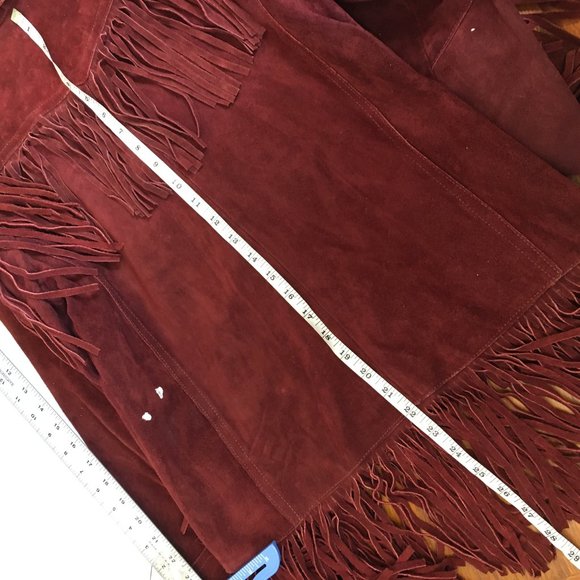 DAWN  Leather Fringe Western Cowgirl  70's Style Jacket Vintage - Picture 12 of 16